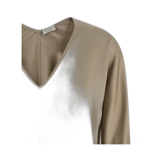 Brunello Cucinelli V-Neck Long-Sleeved Blouse