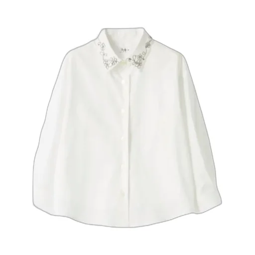 Embroidered-Collar Shirt