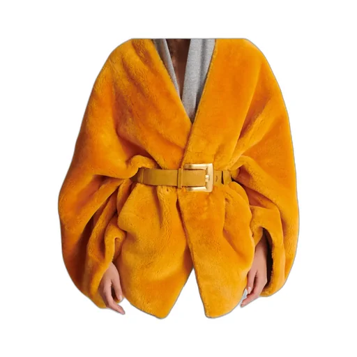 Balmain Belted Shearling Coat