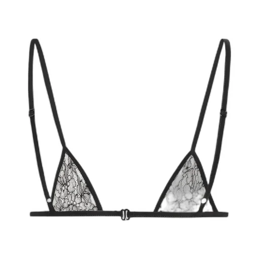 Lace-Trimmed Triangle Bra
