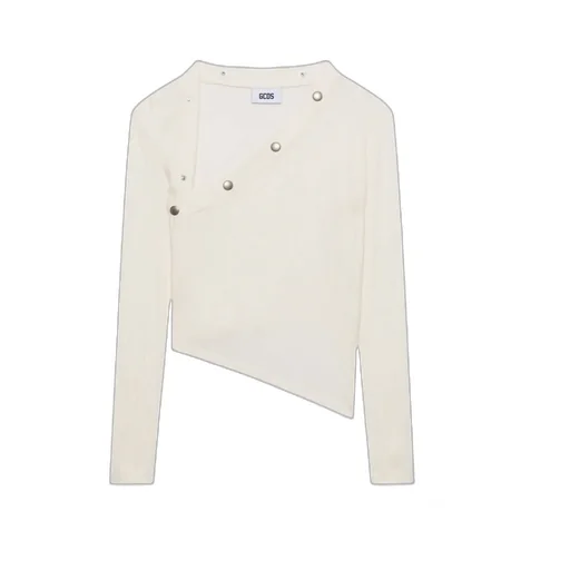 Ribbed-Button Long-Sleeved Top