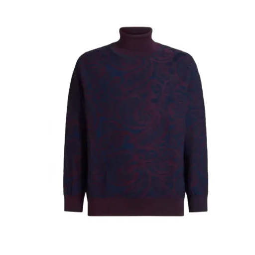 Wool-Blend Jacquard Turtleneck Sweater
