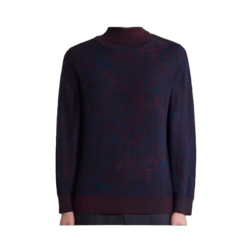Wool-Blend Jacquard Turtleneck Sweater