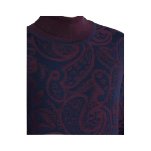 Wool-Blend Jacquard Turtleneck Sweater