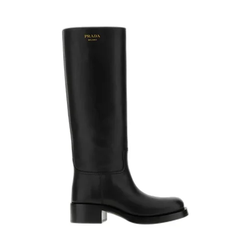 Prada Round-Toe Knee-High Boots