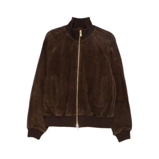 Long-Sleeved Leather Jacket