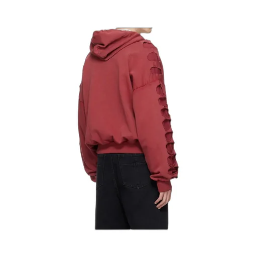 Shoulderless Cut-Out Zip-Up Hoodie