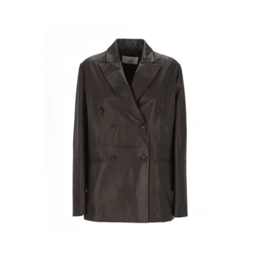Double-Breasted Leather Jacket