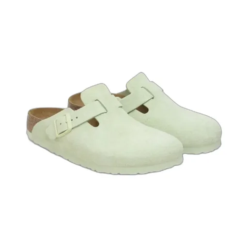 Boston Soft Footbed Buckle Mules Faded Lime