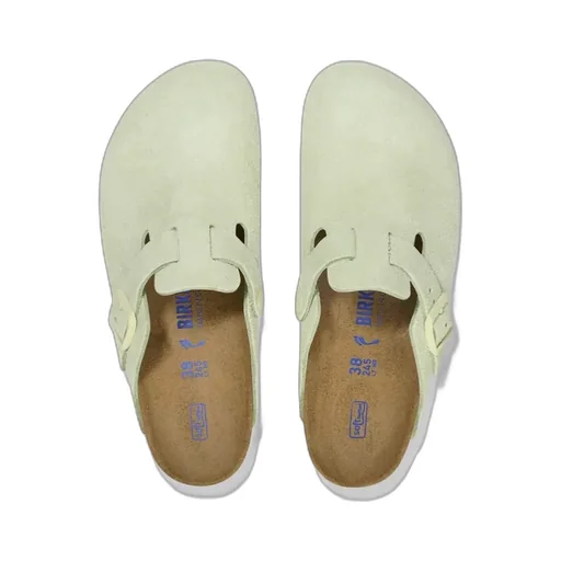 Boston Soft Footbed Buckle Mules Faded Lime