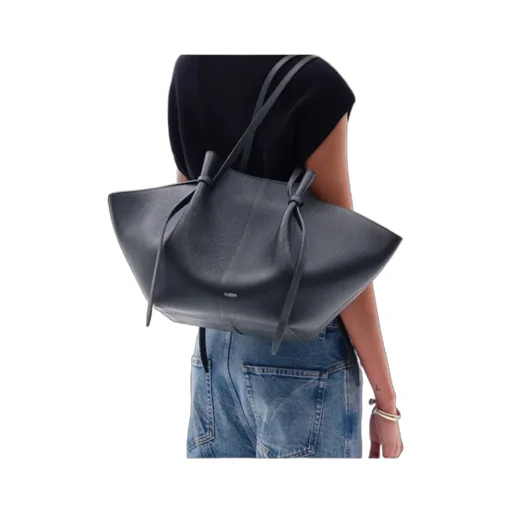 Large Mochi - Black Pebble Grained Leather