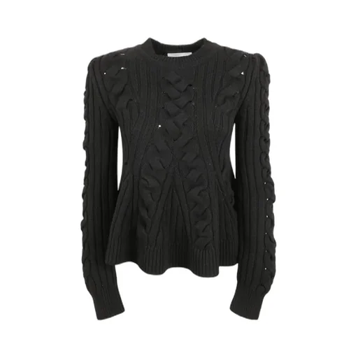 Alexander Mcqueen Peplum Cable-Knit Jumper