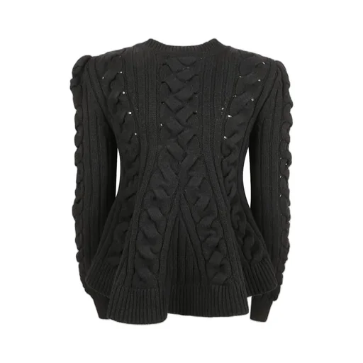 Alexander Mcqueen Peplum Cable-Knit Jumper