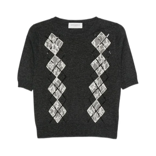 Crew Neck Short-Sleeved Sweater