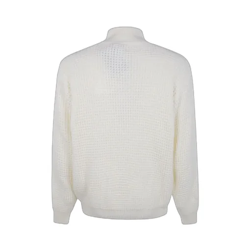Zip-Up Waffle-Knit Cardigan