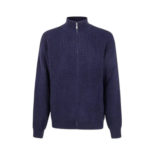 Zip-Up Mock-Neck Cardigan
