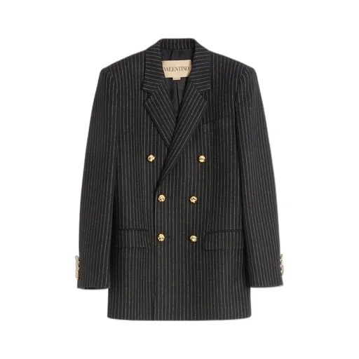 Valentino Double-Breasted Striped Jacket