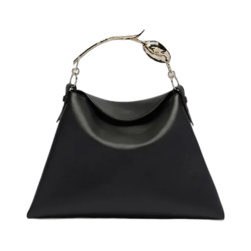 Midi Bloom Tulip-Handle Leather Tote Bag