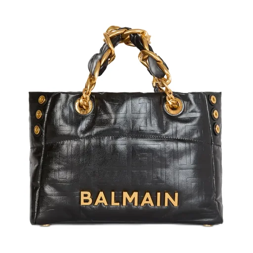 Balmain Crackled Small 1945 Soft Tote Bag