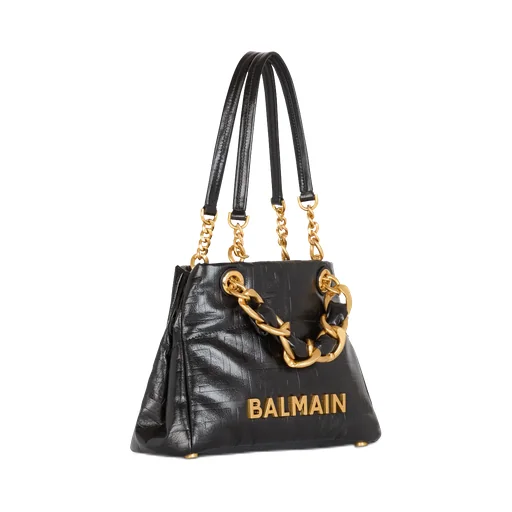 Balmain Crackled Small 1945 Soft Tote Bag