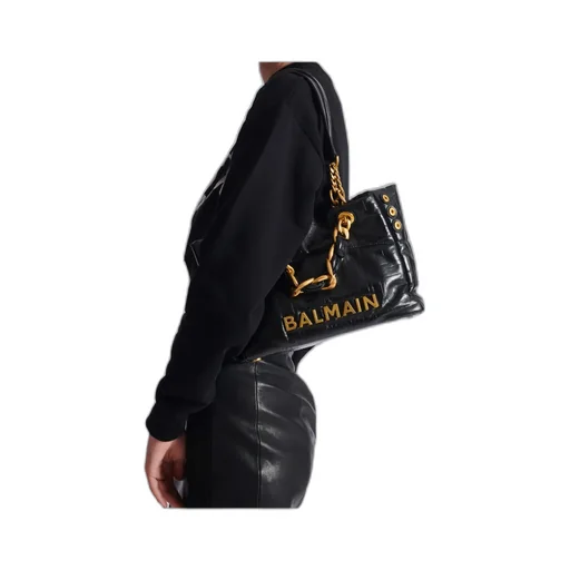 Balmain Crackled Small 1945 Soft Tote Bag