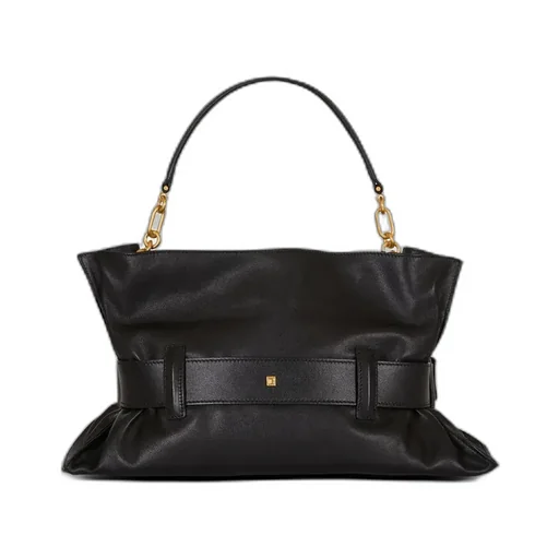 Balmain Anthem Buckled Medium Shoulder Bag