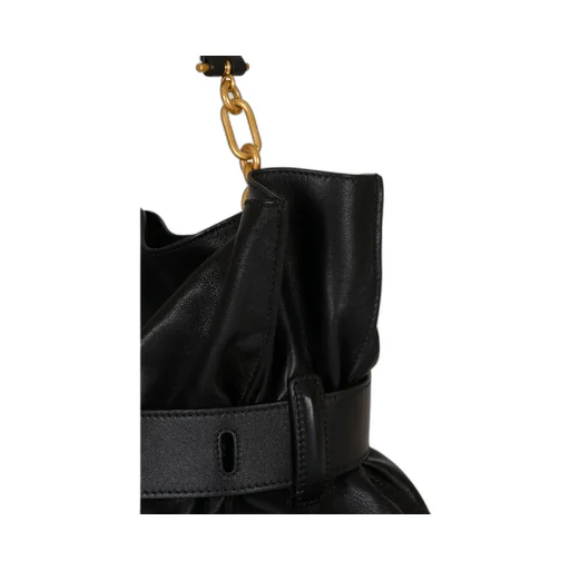 Balmain Anthem Buckled Medium Shoulder Bag
