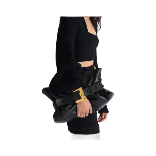 Balmain Anthem Buckled Medium Shoulder Bag