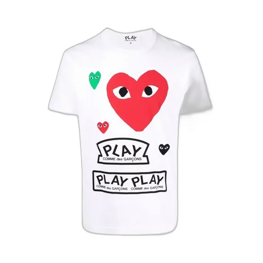 Comme Des GarÇOns Play Signature Heart Printed T-Shirt