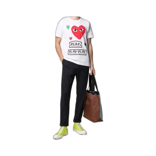 Comme Des GarÇOns Play Signature Heart Printed T-Shirt