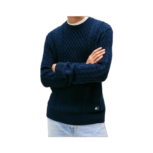 Tommy Badge Cable Knit Slim Jumper