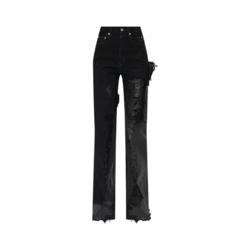 Rick Owens Distressed Straight-Leg Jeans