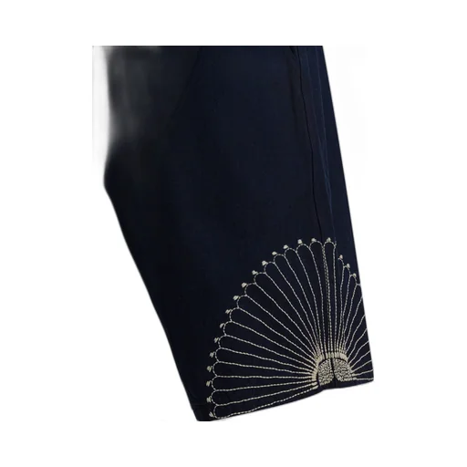 Embroidered Belted Trousers