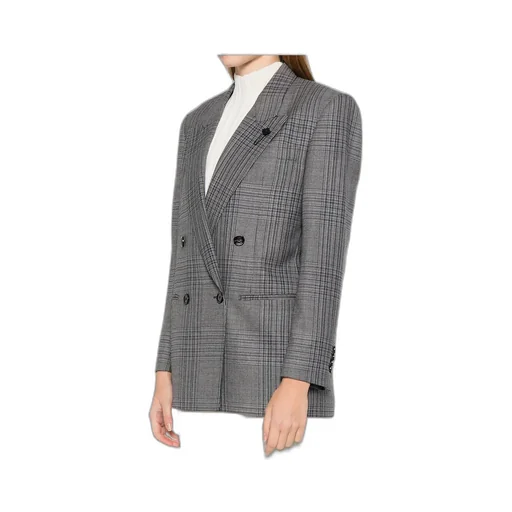 Double-Breasted Checked Blazer