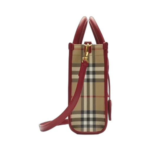 Burberry Mini Freya Checked Tote Bag