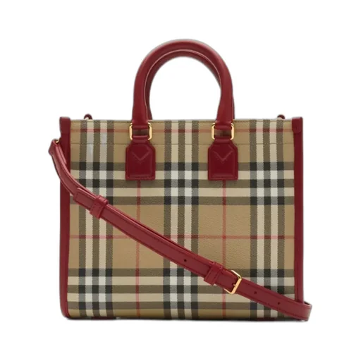 Burberry Mini Freya Checked Tote Bag