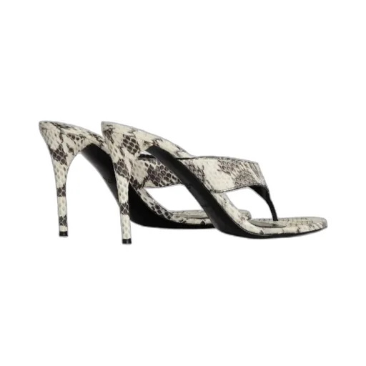 AlaÏA Infradito Embossed Heeled Sandals