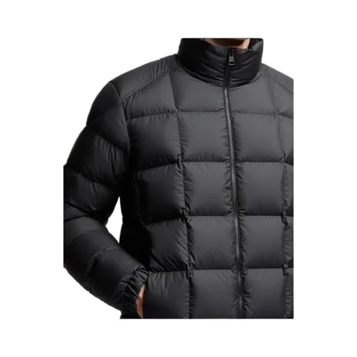 Moncler Eglise Square-Quilted Hooded Short Down Jacket