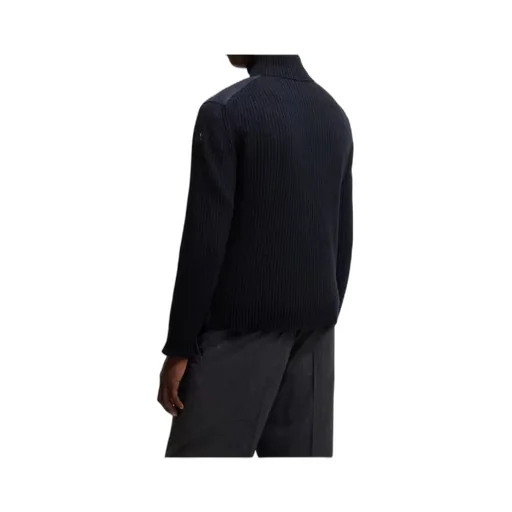 Padded Wool Zip-Up Cardigan