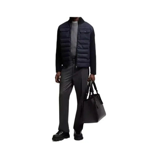 Padded Wool Zip-Up Cardigan