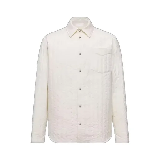 Vertical-Quilted Padded Shirt Jacket