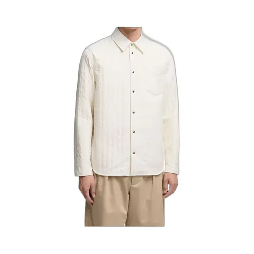 Vertical-Quilted Padded Shirt Jacket