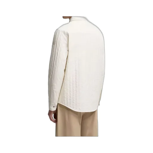 Vertical-Quilted Padded Shirt Jacket