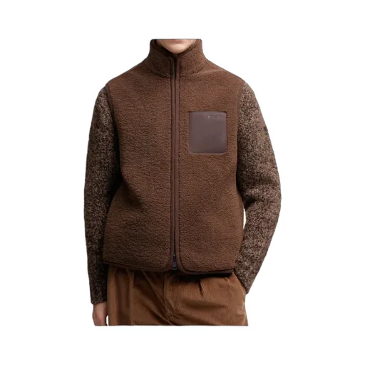 Moncler Logo Patch Zip-Up Teddy Gilet