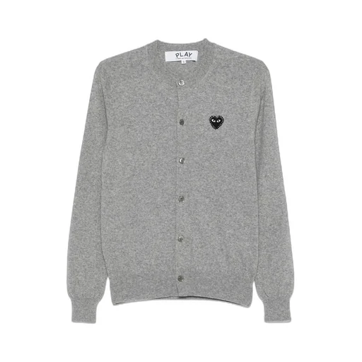 Comme Des Garons Play Logo Patch Crewneck Cardigan