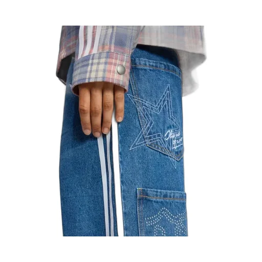 Striped Wide-Leg Jeans