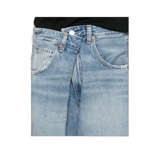 Pleated Detail Denim Trousers