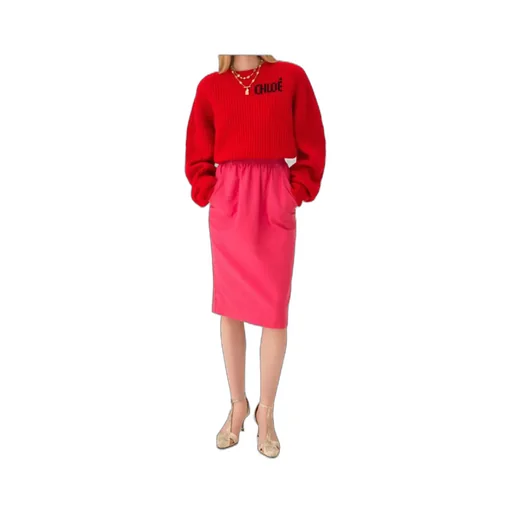 Elastic-Waistband Pocket Skirt