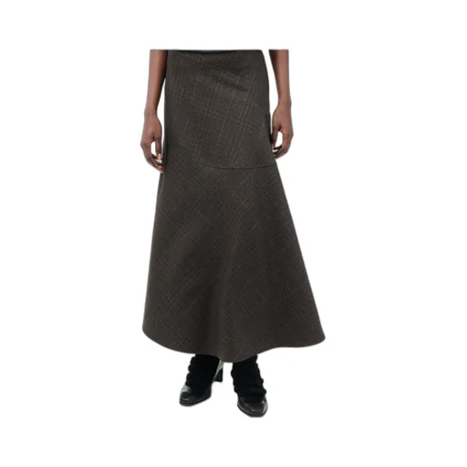 Waltz Check-Pattern Midi Skirt