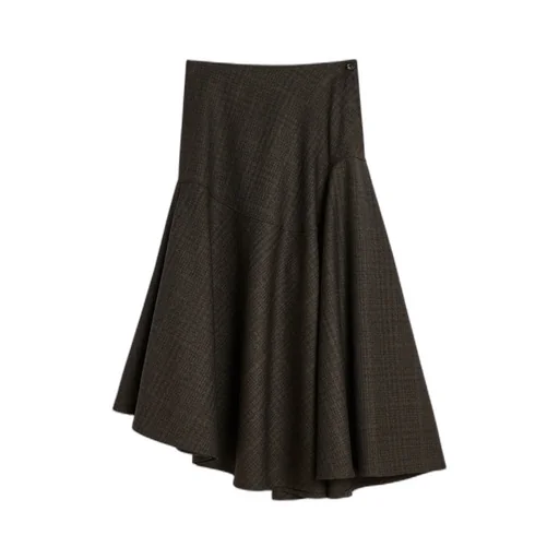 Waltz Check-Pattern Midi Skirt
